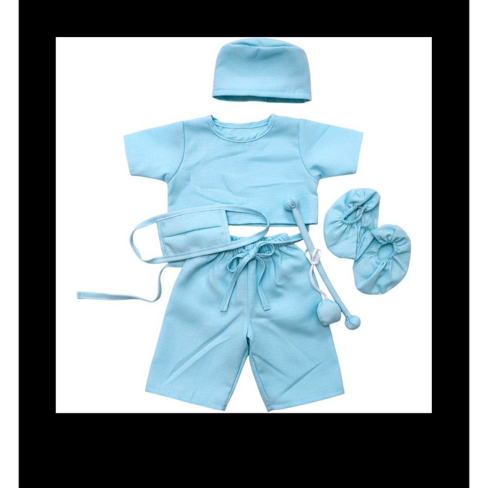 Teddy Mountain Doctor Scrubs Outfit 16in Teddy Bear Clothes Blue 5pc Set 2267